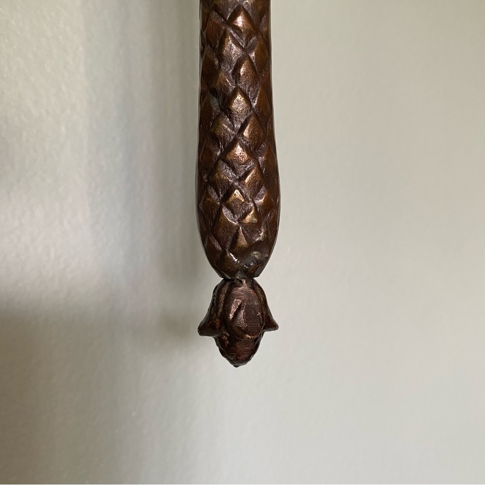 Pair Vintage 12” Hollywood Regency Style Palm Tree Brass Metal Wall Sconce Decor - Picture 5 of 6